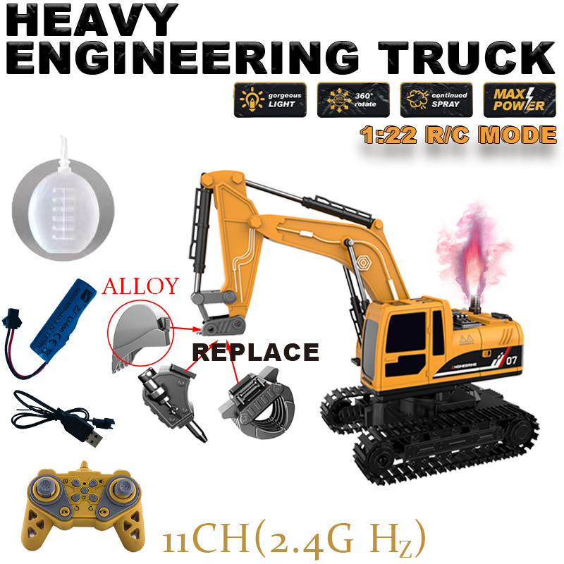 Model Kit Excavator - Alloy excavation electric spray 1:22 remote