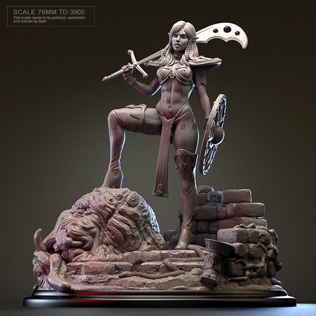 76mm Fantasy Female Greatsword - Model Kit History ulasan dan harga