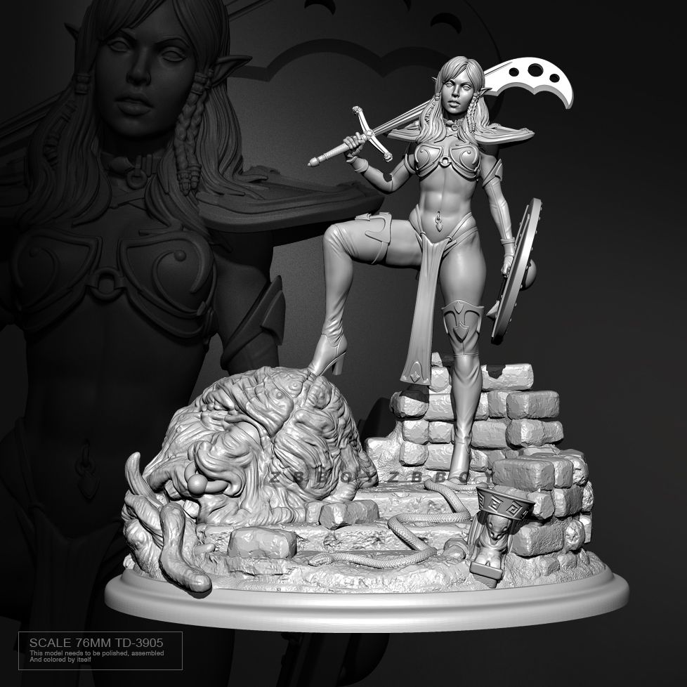 76mm Fantasy Female Greatsword - Model Kit History ulasan dan harga