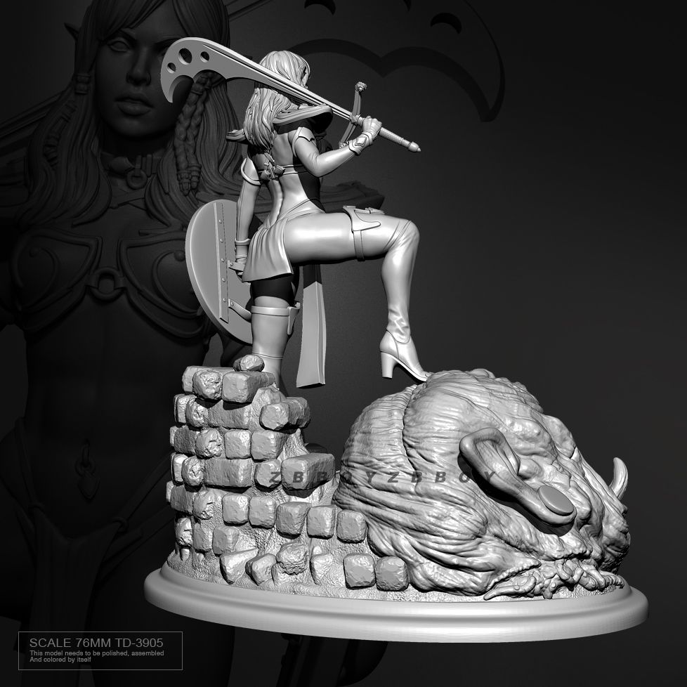 76mm Fantasy Female Greatsword - Model Kit History ulasan dan harga