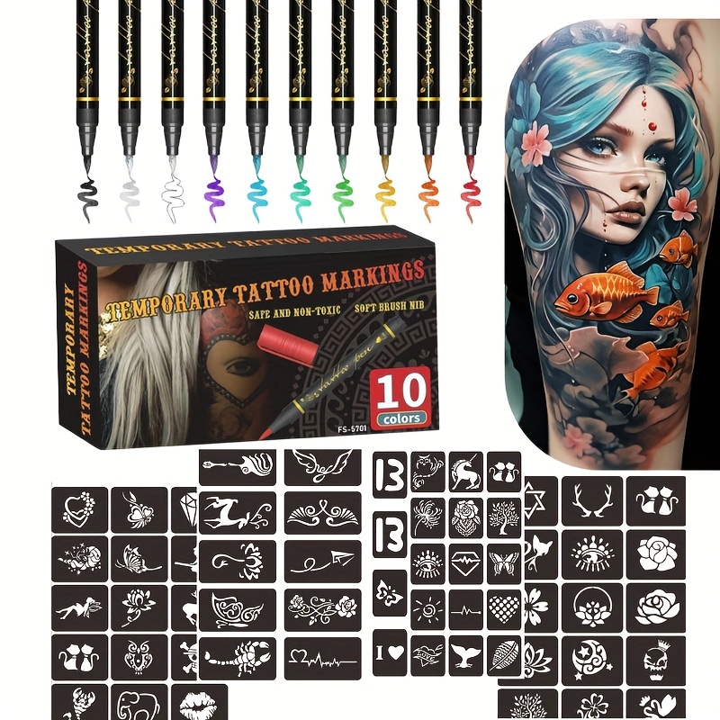 Temporary Tattoo Marker Set 10 - Metallic Paint Set ulasan dan harga
