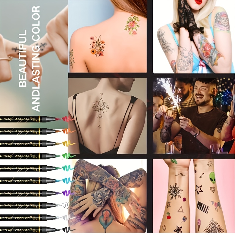 Temporary Tattoo Marker Set 10 - Metallic Paint Set ulasan dan harga