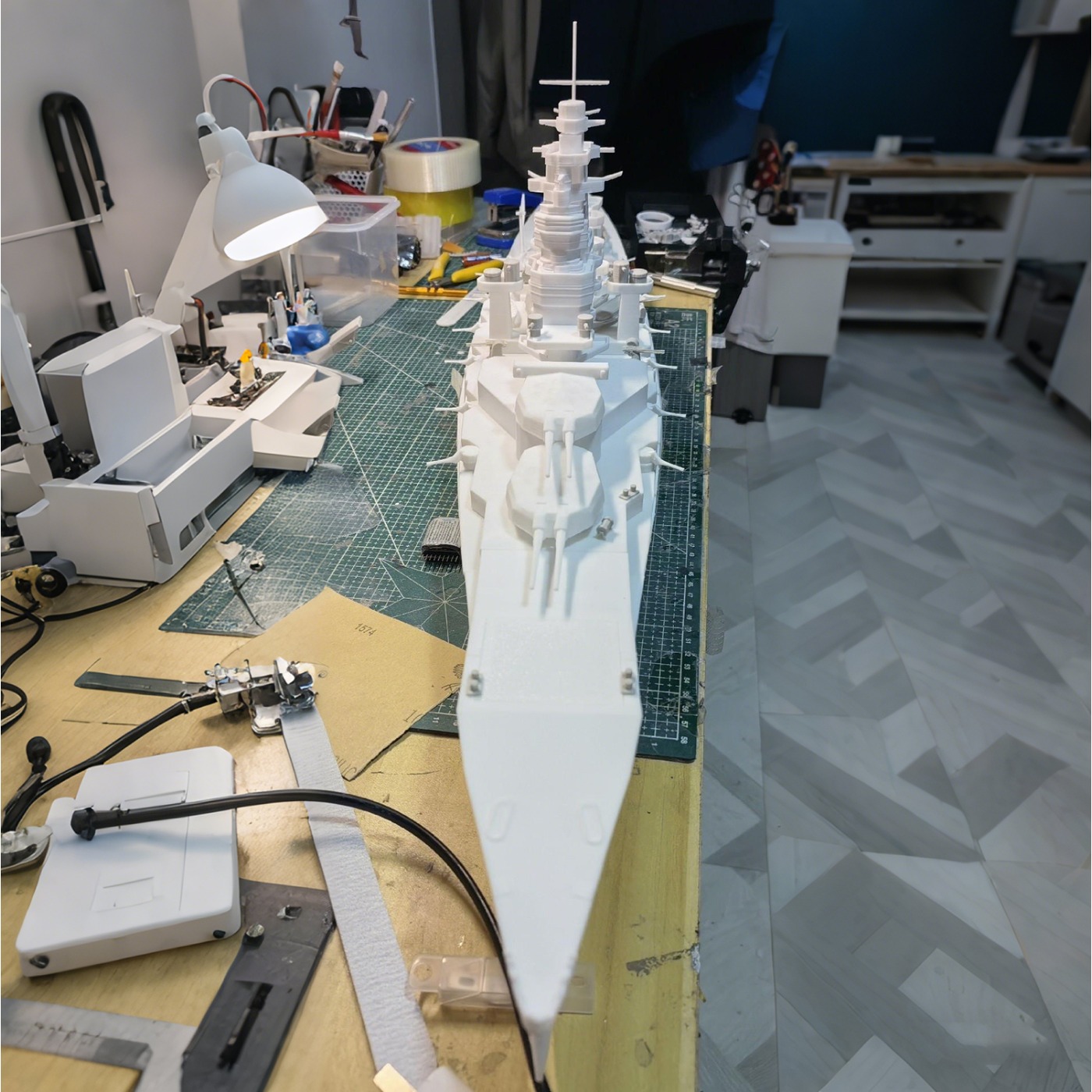 1/200 RC Ships 107cm Kongo WWI - Model Kit Battleship ulasan dan harga