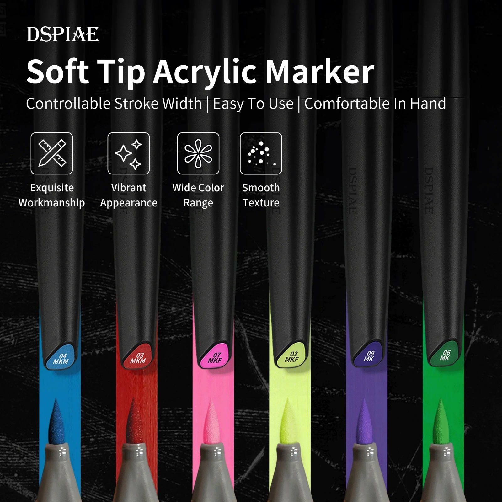 DSPIAE Soft Tip Water Based Ma - Metallic Paint Set ulasan dan harga