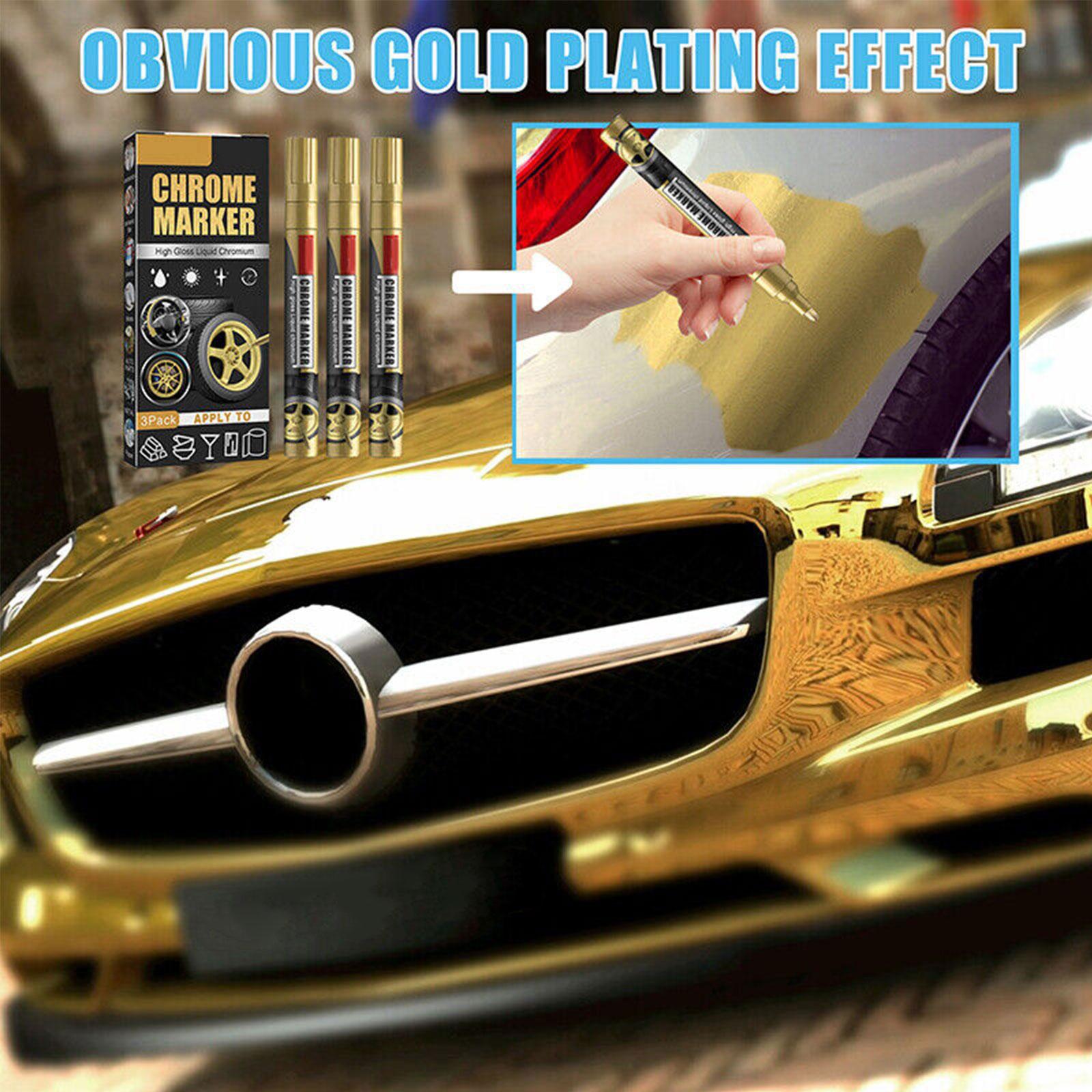 3Pcs/Set Chrome Marker Pen Car - Metallic Paint Set ulasan dan harga
