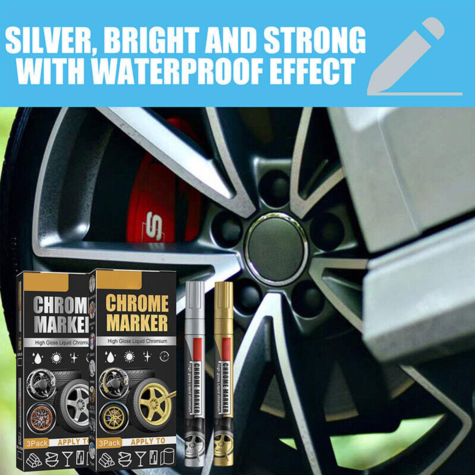 3Pcs/Set Chrome Marker Pen Car - Metallic Paint Set ulasan dan harga
