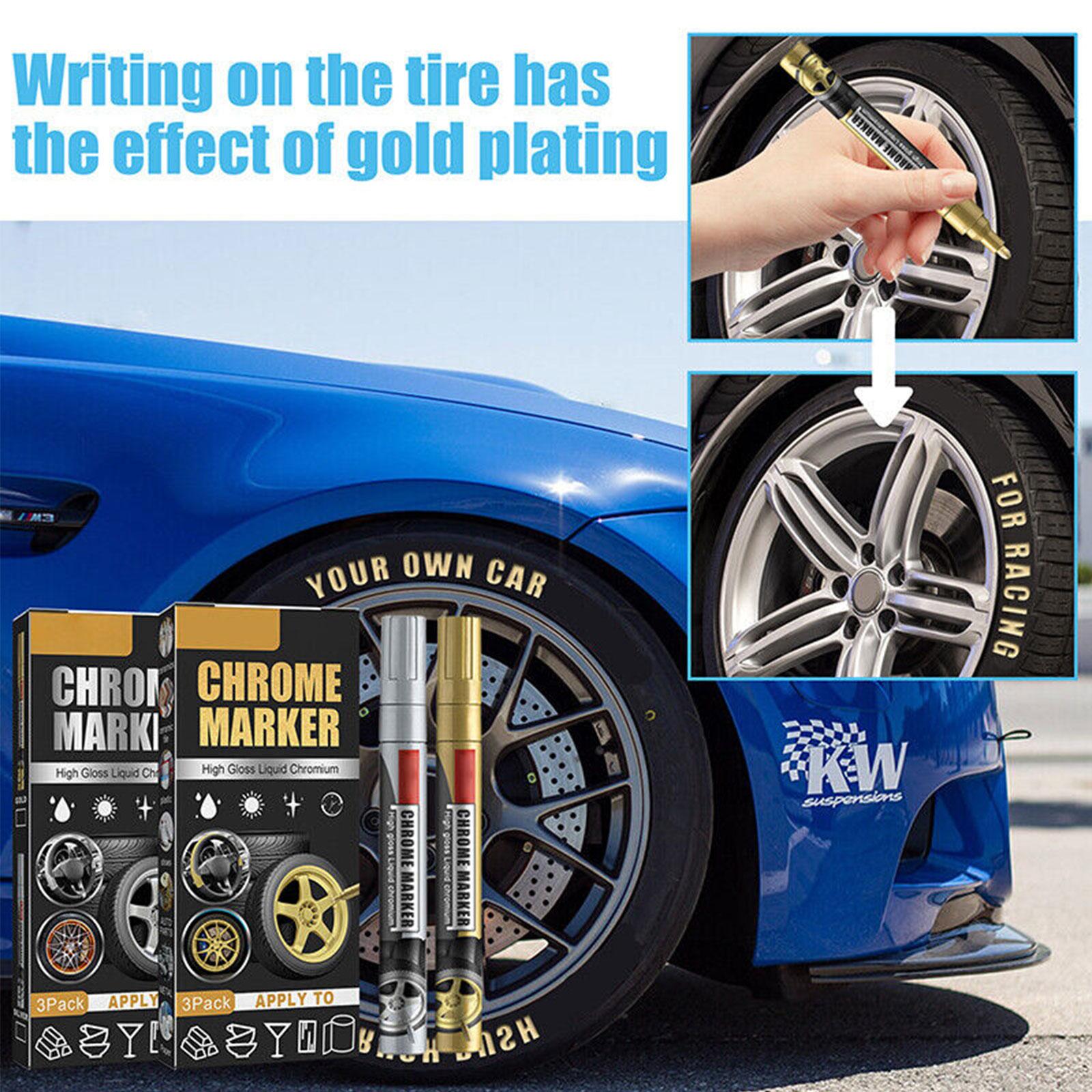 3Pcs/Set Chrome Marker Pen Car - Metallic Paint Set ulasan dan harga