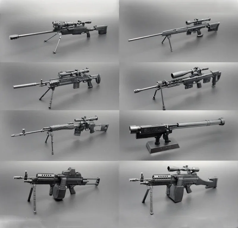 8Pcs 1:6 4D Gun Model Black So - Model Kit Weapons ulasan dan harga