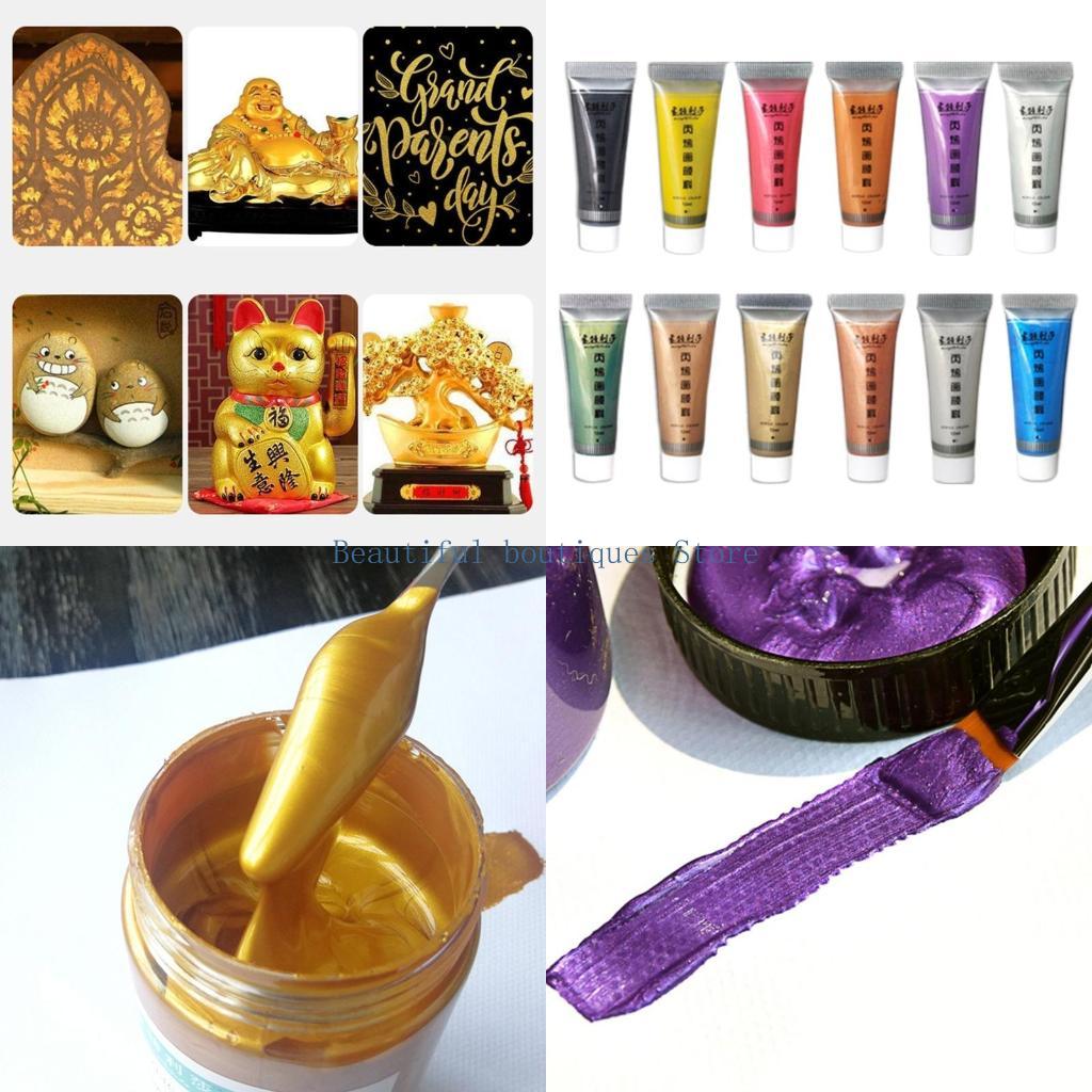 U4LF Shiny Metallic Effect Acr - Metallic Paint Set ulasan dan harga